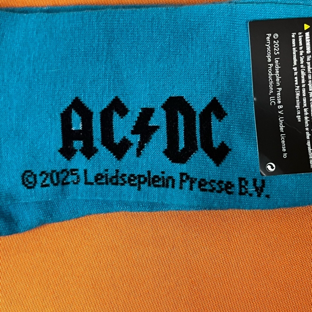 6/$25 AC/DC Men's Blue Socks - Picture 5 of 6